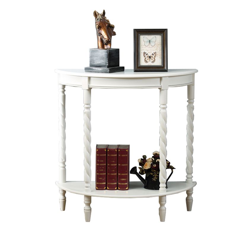 4 Legs Half Moon Wood Mid-Century Modern Console Table for Hall