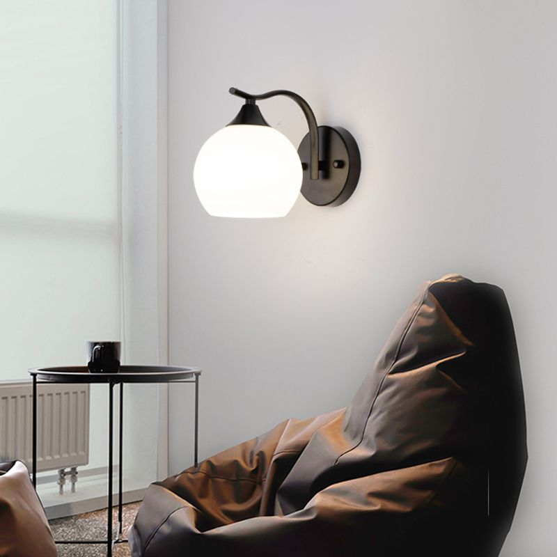 Bedroom Nordic Simple Sconce Light Fixtures 1 Bulb Glass Sphere Wall Mounted Lighting