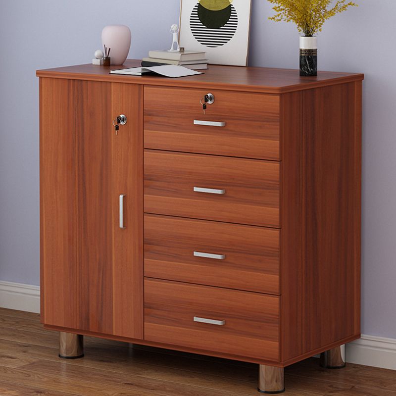 Contemporary Wood Accent Cabinet with Drawer Rectangle Side Cabinet