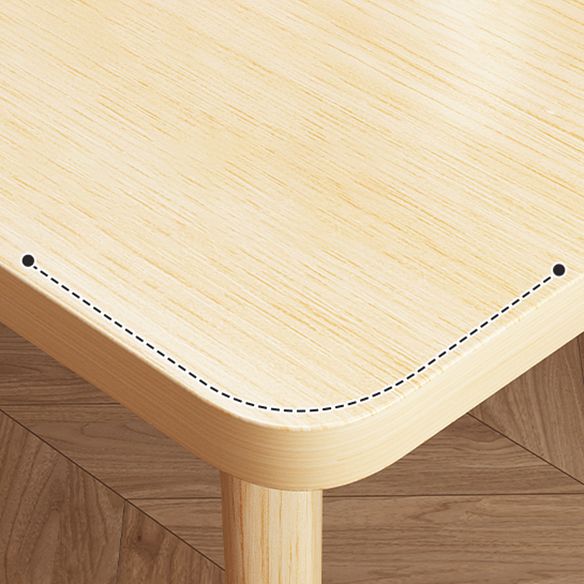 Modern Solid Wood Rectangle Shape Dining Set Khaki Standard Dining Set for Kitchen