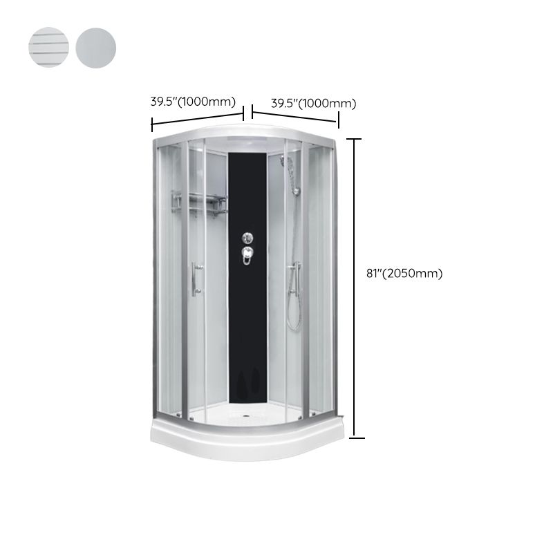 Round Easy Clean Glass Shower Stall Silver Door Handles Shower Stall