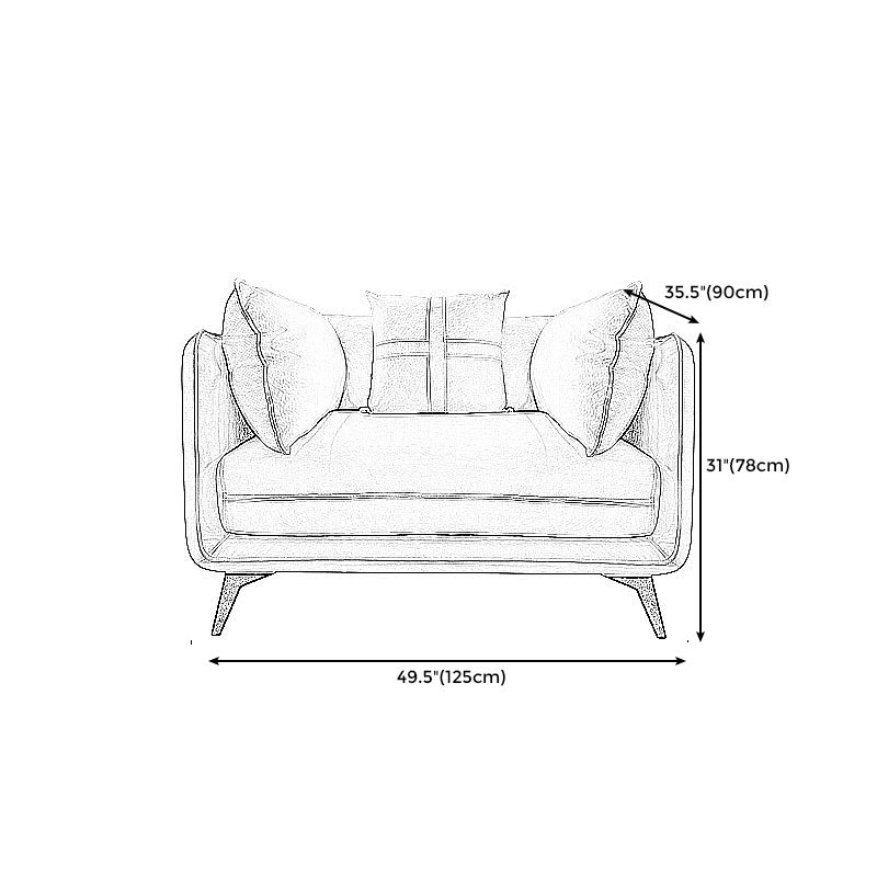 Contemporary Stain-Resistant Faux Leather Square Arm Sofa/Sectional for Living Room