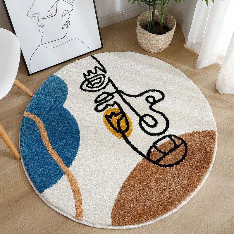Bruin kleurbloktapijt Polyester modern tapijt Wasbaar tapijt voor woondecoratie