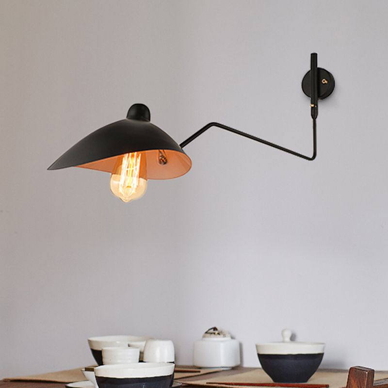 1 mit Glühbirnen gewölbte Wandmontage Light Retro Loft Black Metallic Verstellbarer Wandleuchte für den Untersuchungsraum