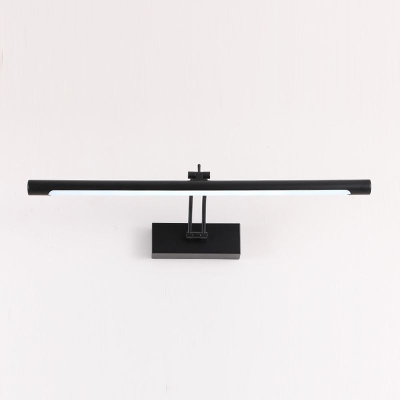 Metal Linear Wall Sconce Modern 1-Light Mirror Wall Mounted Light Fixture in Black Finish