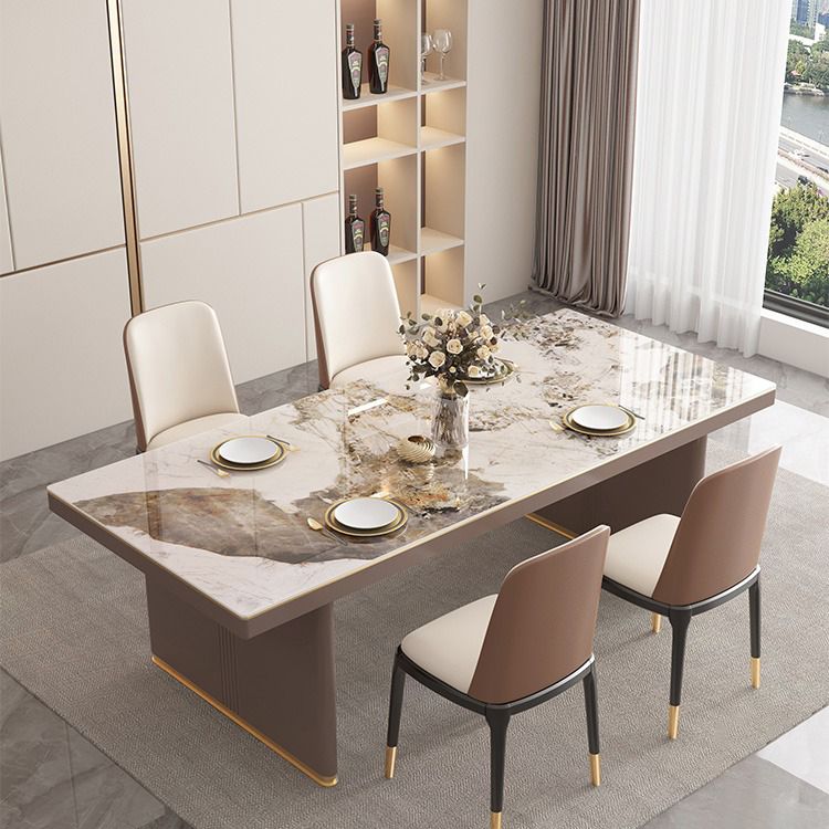 Mesa de comedor de estilo de lujo tradicional con pedestal doble