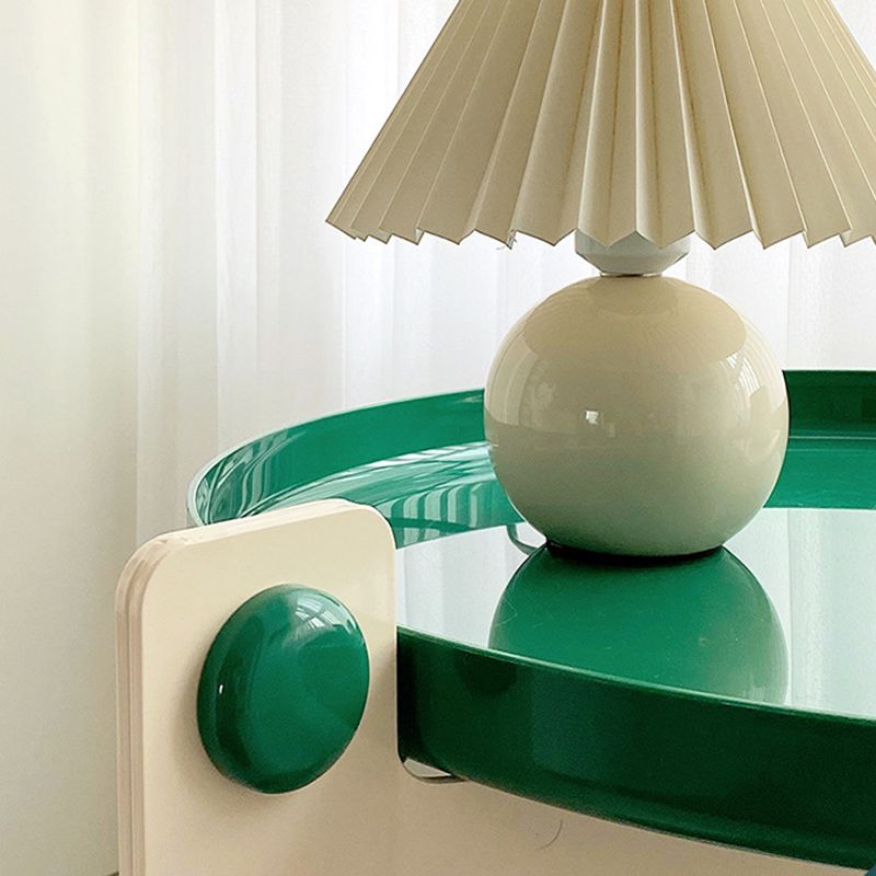 Plastic Round Accent Side 25.59" Wide Table Corner Table with Wheel