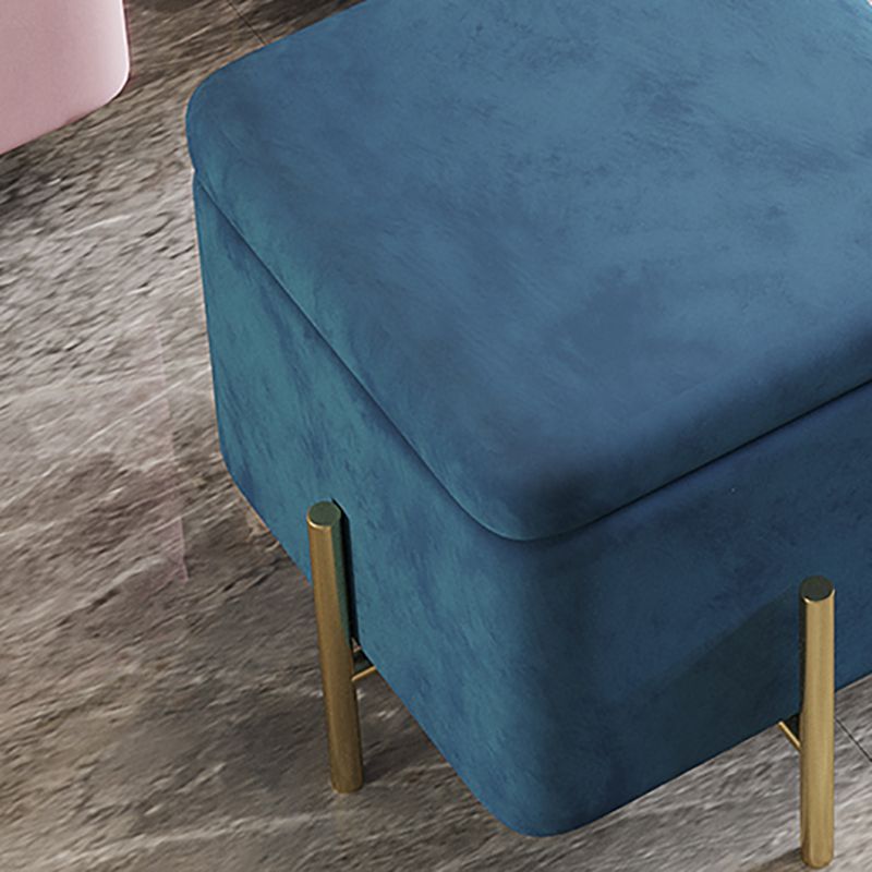 Ottoman Square Pure Color Velvet Scratch Resistant Ottoman with Storage