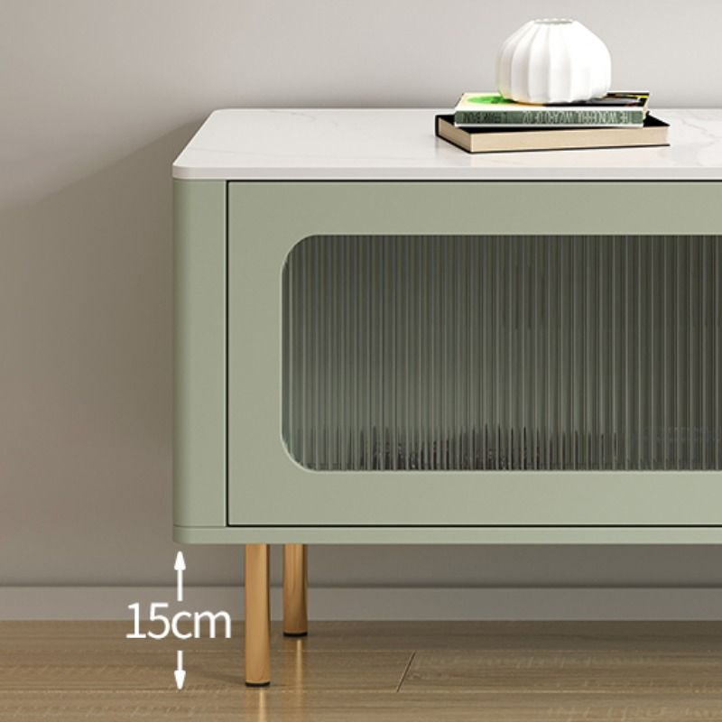 Glam Coffee Table 4 Legs Single Coffee Table with Storage Drawers