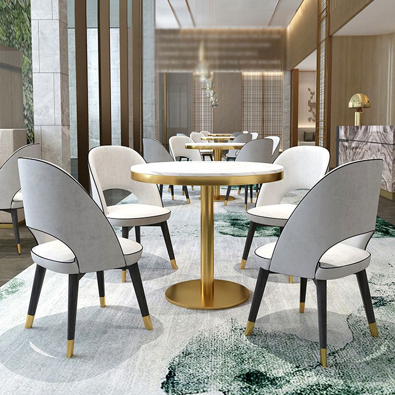 Nordic Sintered Stone Dining Room Set Standard Height with Pedestal Base Dining Furniture