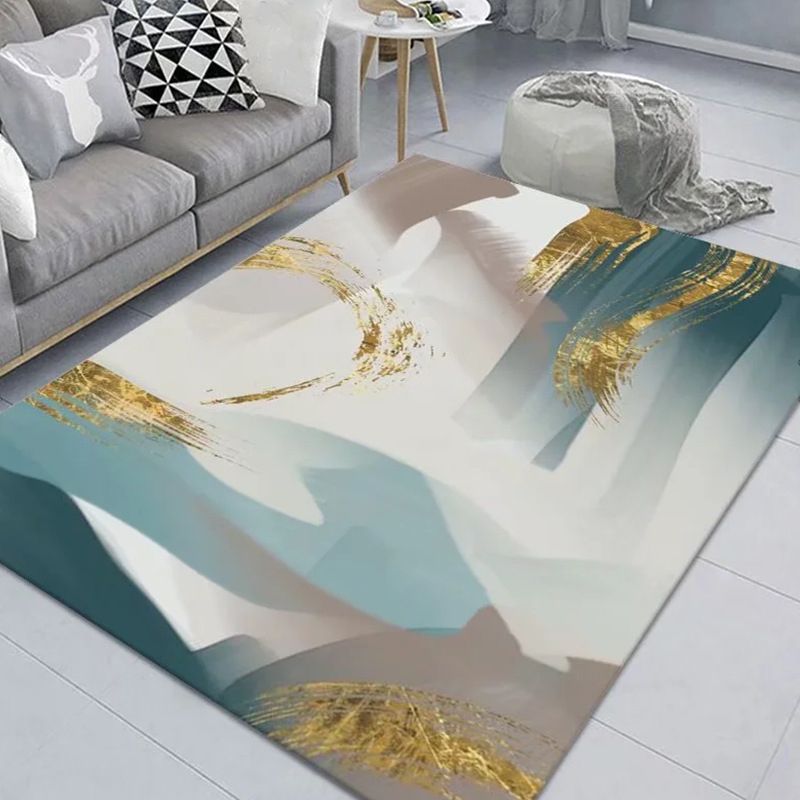 Creative Area Rug Abstract Pattern Carpet Polyester Stain Resistant Rug for Living Room