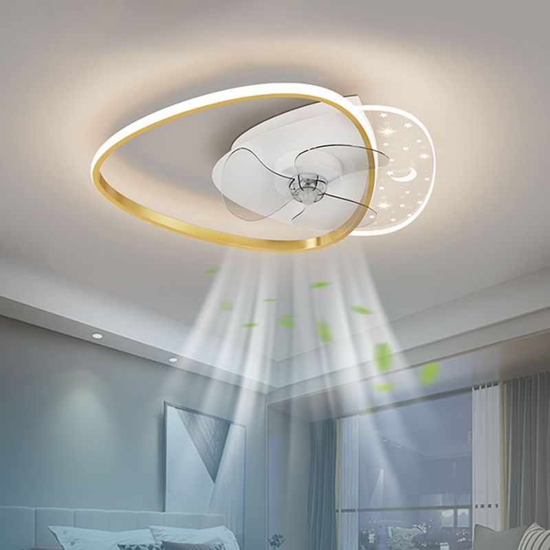 Modern Style Ceiling Fan Lighting Metal 2 Light Ceiling Fan Light for Restaurant