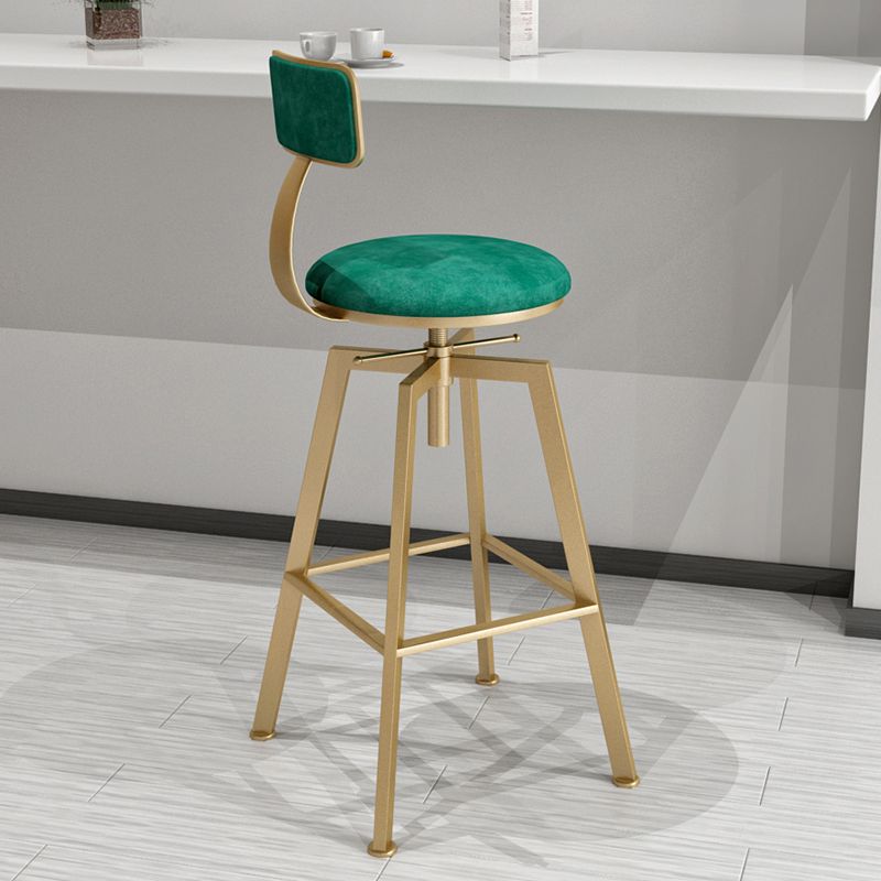 Cabresco de barra de estilo glamoroso con altura ajustable girando el asiento redondo del asiento en oro