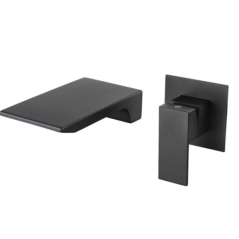 Modern Wall Mounted Bathroom Faucet Copper Single Handle Low Arc Vessel Faucet