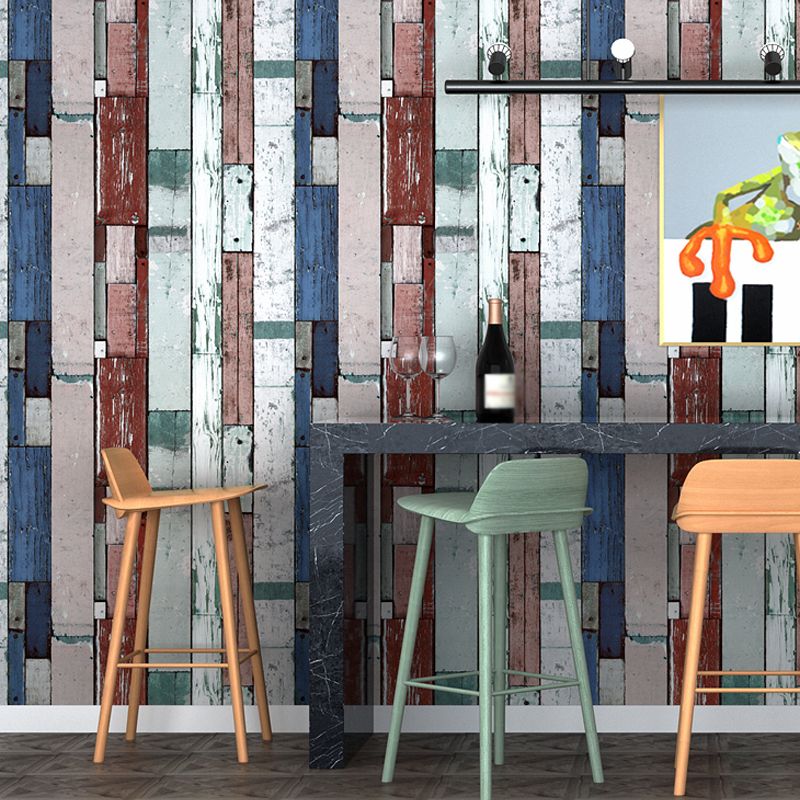 PVC Washable Wallpaper Countryside Repurposed Wood Planks Wall Covering for Living Room
