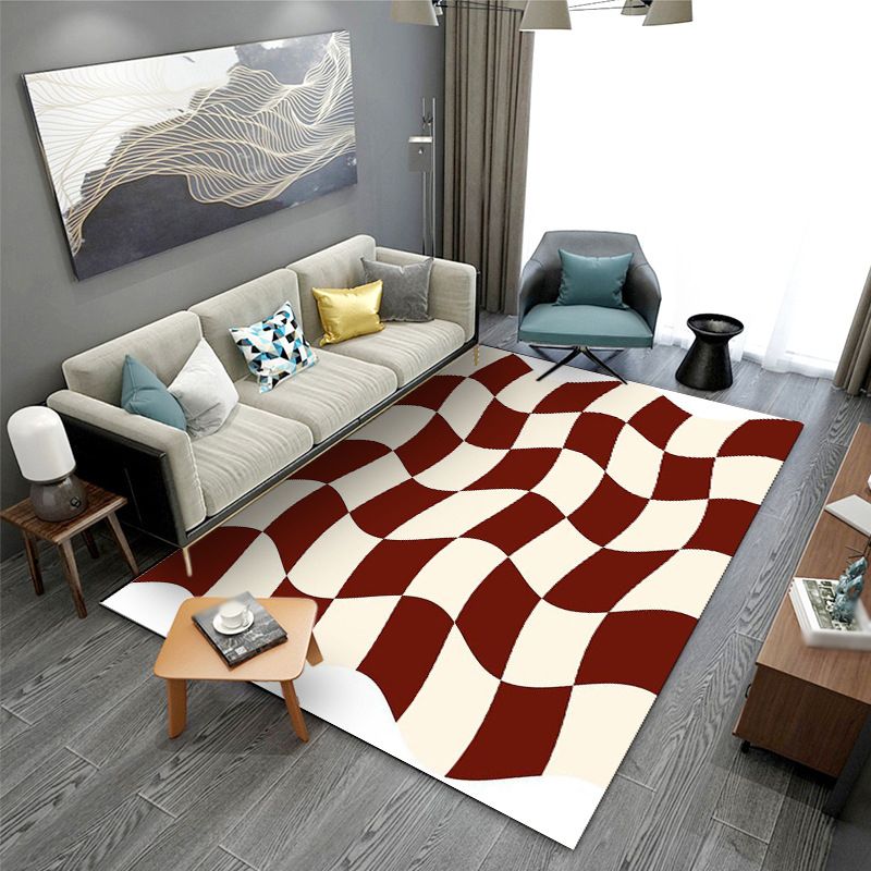 Nordic Indoor Rug Polyester Rug Anti-Slip Backing Carpet for Living Room Bedroom
