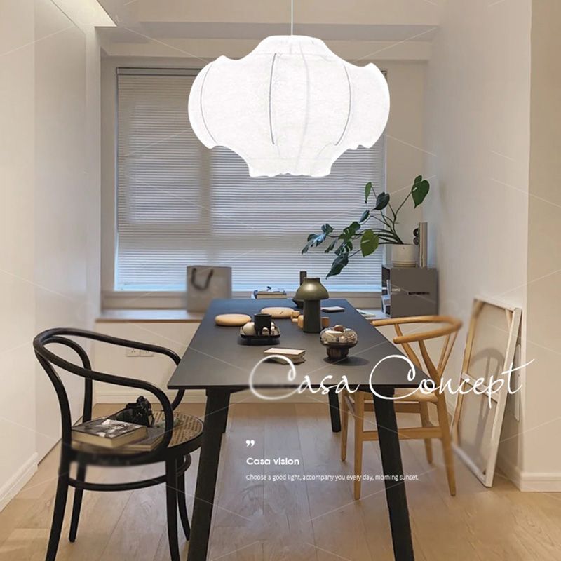 Stoff schattierte Suspension Pendelleuchte leichte nordische Style -Anhänger -Deckenleuchte in Weiß