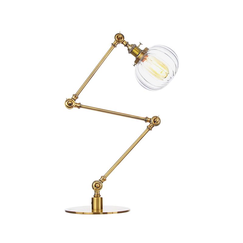 Éclairage de table globale en verre ambre / transparent vintage élégant 1 lampe de table finale noire / bronze claire pour chambre à coucher