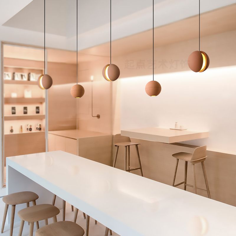 Lampe suspendue en forme de boule de ciment lampe suspendue rousset de style nordique pour chambre à coucher