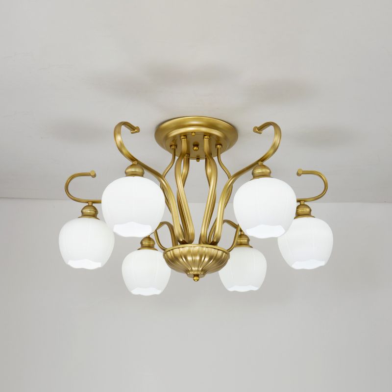 Decorative Sphere Flush Light Fixture Glass Flush Mount Lights for Living Room