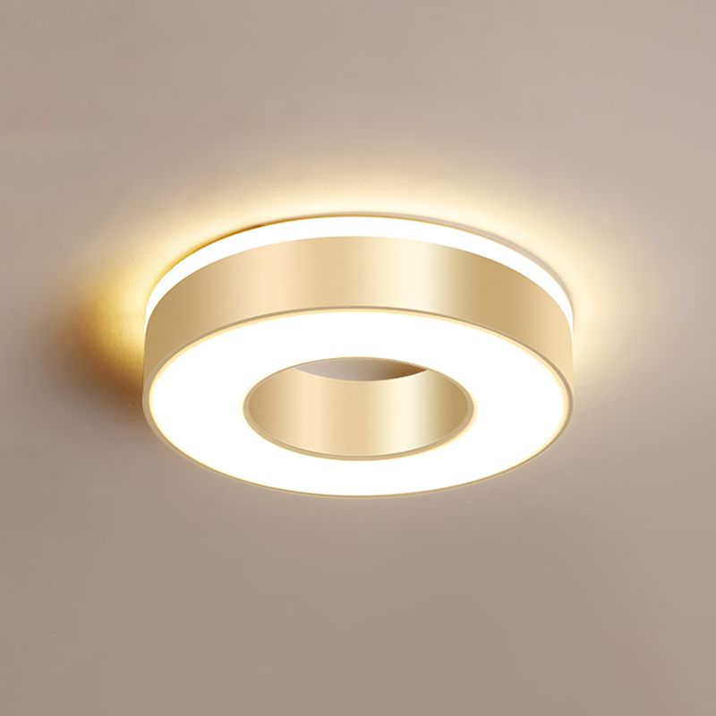 Geometry Shape LED Ceiling Lamp Modern Iron 2 Lights Flush Mount for Bedroom