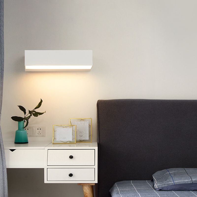 Modern Minimalist Style Rectangle Flush Mount Wall Sconce Aluminum 1 Light Wall Mount Light Fixture for Bedroom