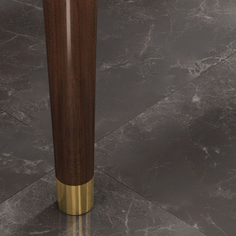 Modern Simple Dining Table Sintered Stone Dinner Table with Wood Legs