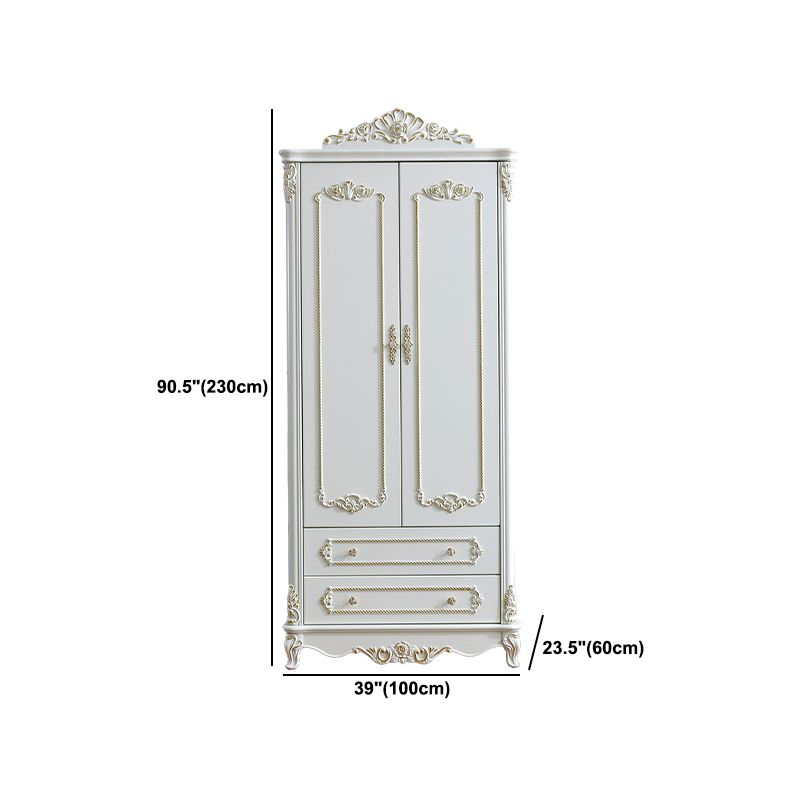 French Country Wardrobe Solid Wood Wardrobe Closet with Cloth Rod