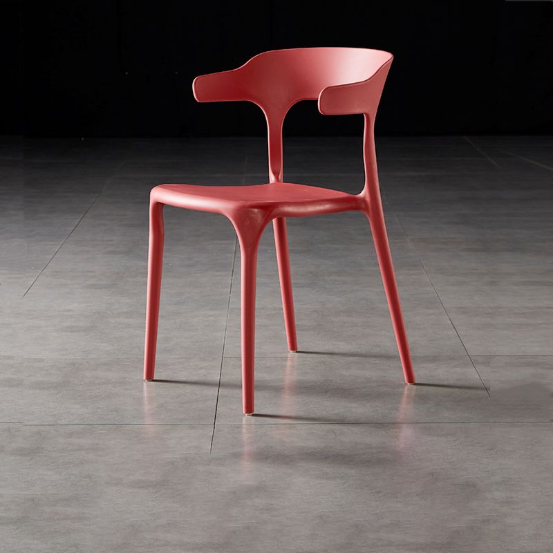 Contemporary Side Chair Stacking Dining Colorful Plastic Armless Chairs for Dining Room
