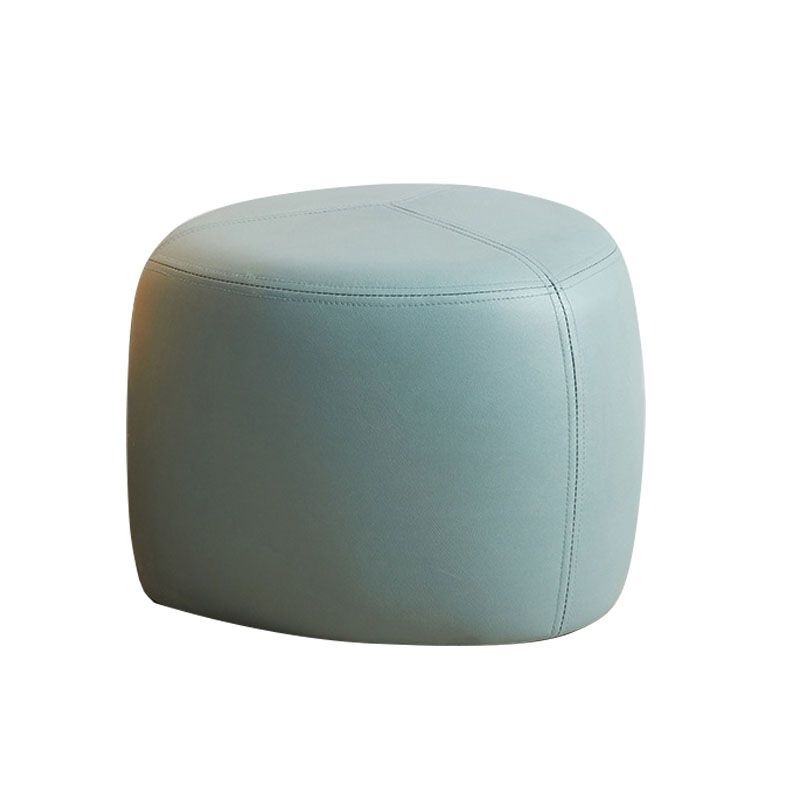 Modern Pouf Ottoman Faux Leather Upholstered Solid Color Triangle Shape Ottoman