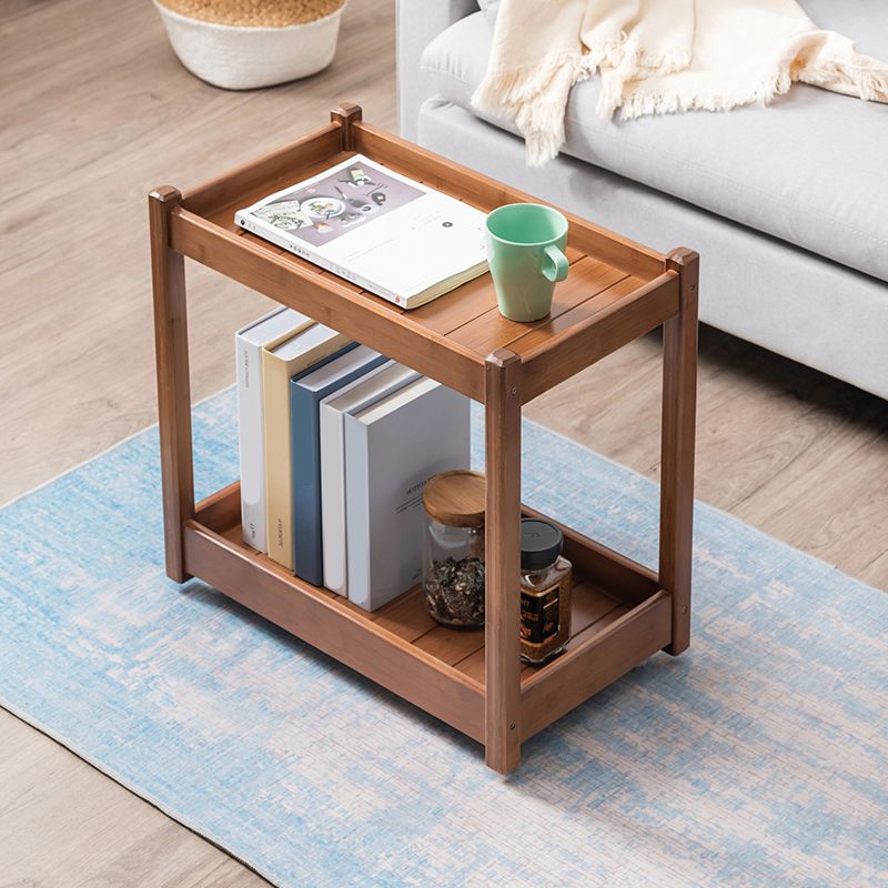 Contemporary Rectangular Side Table Brown Sofa Side Accent Table