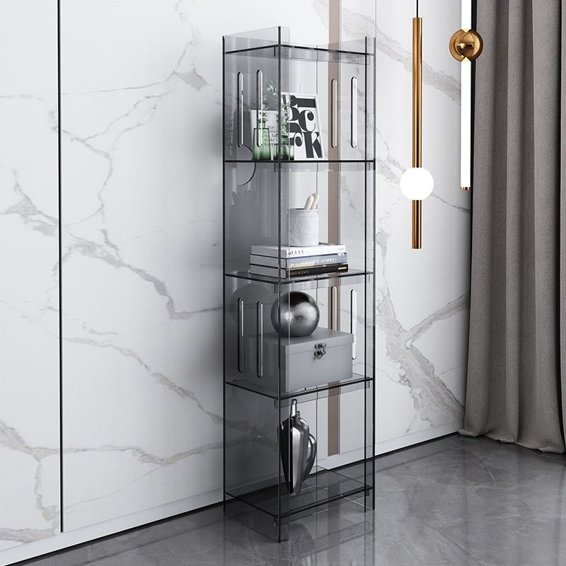 Modern Style Closed Back Bookcase Acrylic Standard Bookshelf