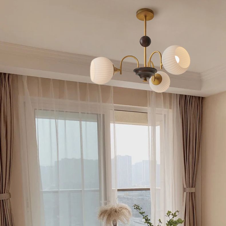 Candelera de globo de vidrio claro colgante de lujo moderno para espacios interiores