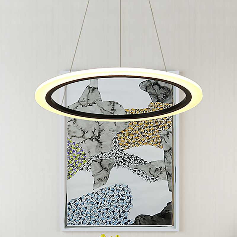 Acrylic contemporaneo a pendente ad anello Acrilico contemporaneo 1/2/3 Luci a LED Gold Hanging Light Aibro