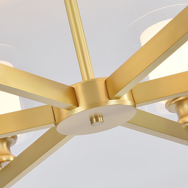 Contemporary Style Cylinder Clusters Pendant Glass Living Room Chandelier Pendant Light in Gold
