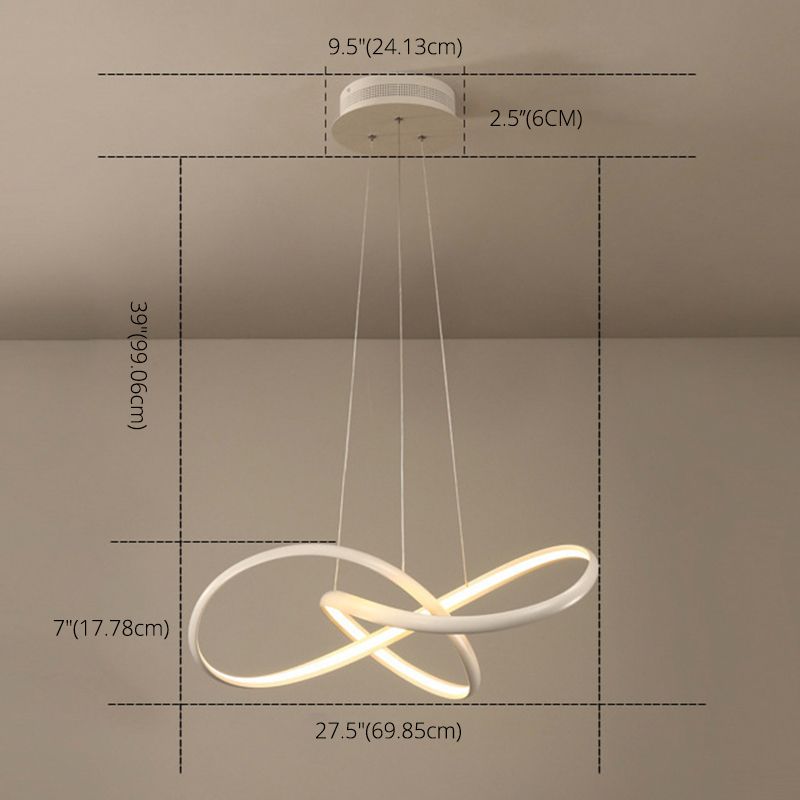 Accoglienza a spirale Sospensione SEMPLICITÀ Stile Stile Metal LED BIFFING LUCE