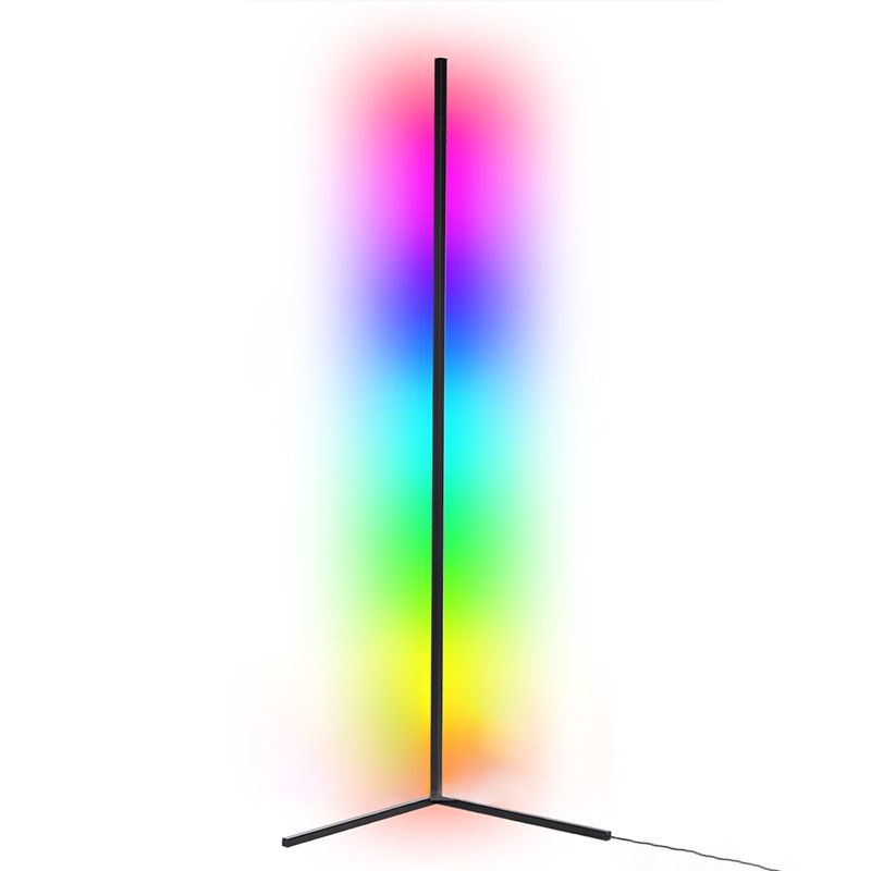 Living Room Corner Lighting Simple LED Floor Light with Linear Aluminum Shade