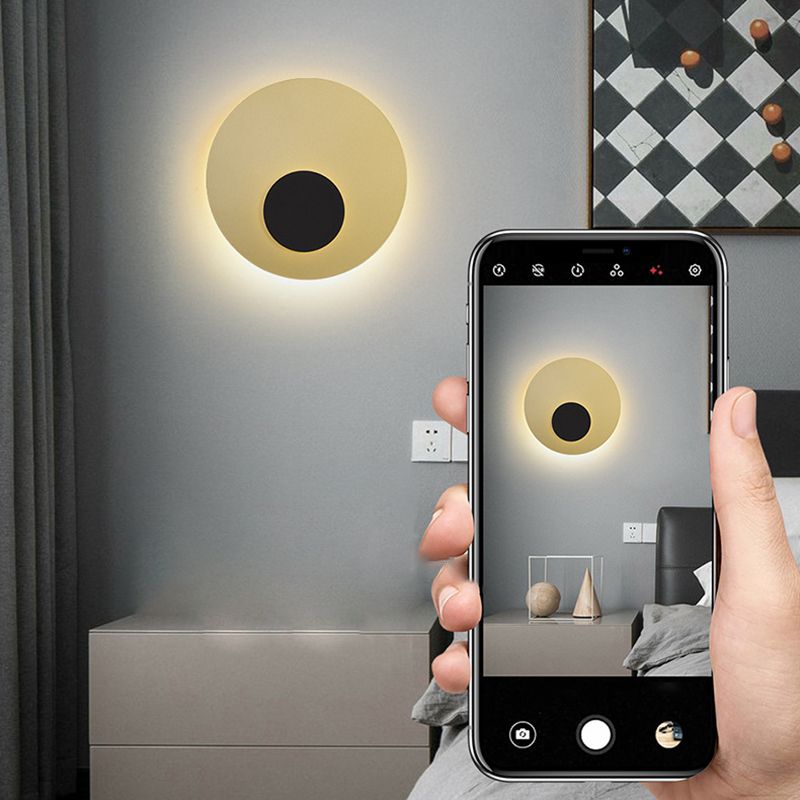 2-Light Round Wall Light Modern Metal Wall Lights for Living Room