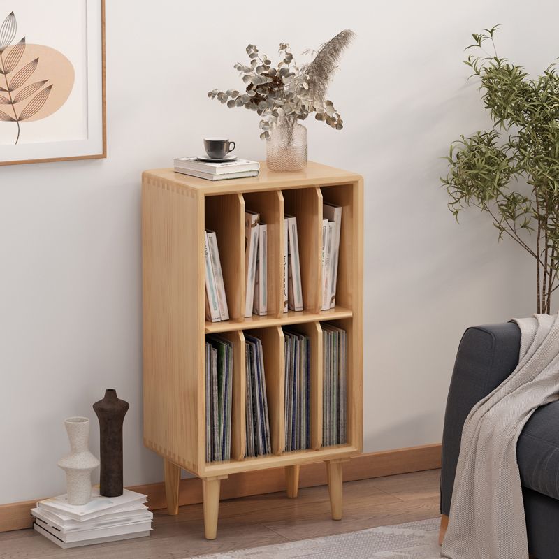 Modern Style Solid Wood Bookshelf Closed Back Bookcase with Shelves