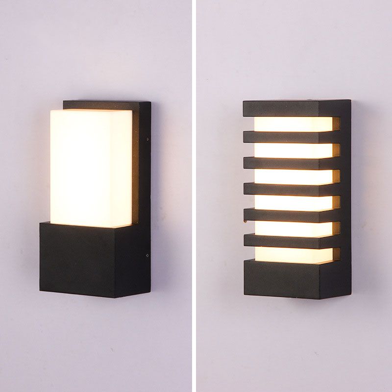 Rechthoek LED Wall Mounted Light Simplicity Metallic Courtyard Wall Sconce Lighting