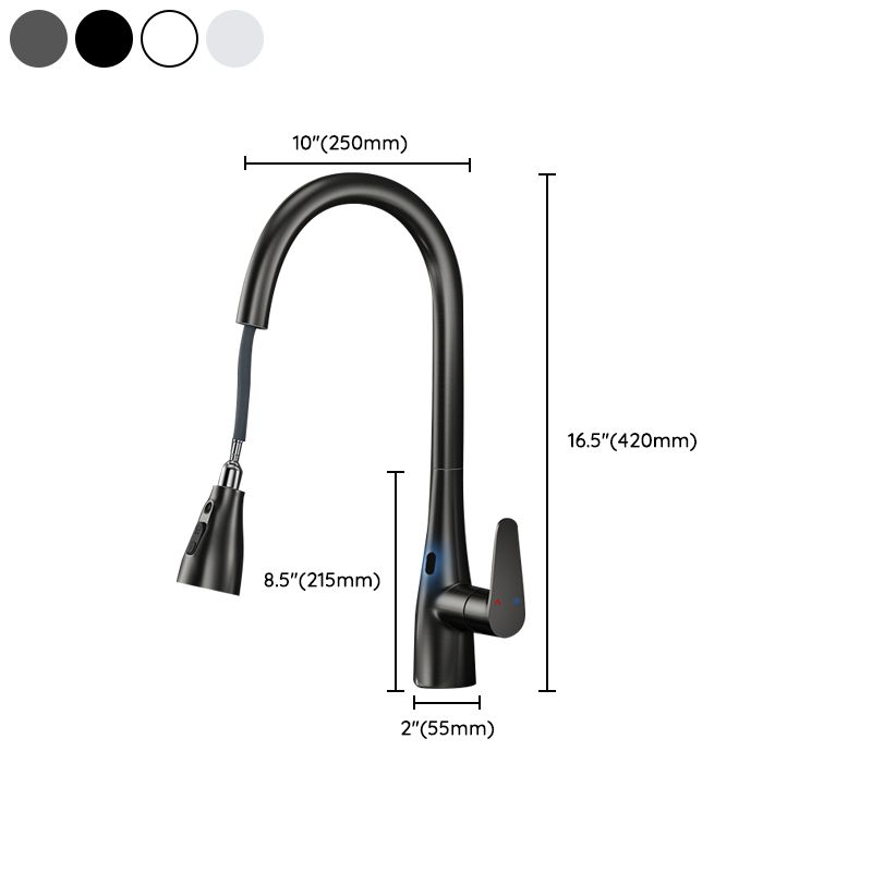 Touchless Sensor Kitchen Bar Faucet Swivel Spout with Pull Down Sprayer