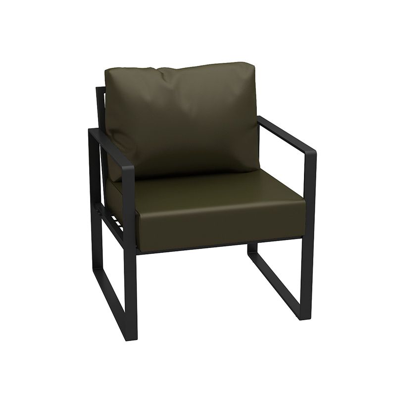 26.77" W Faux Leather Square Arm Sofa Contemporary Sofa for Living Room