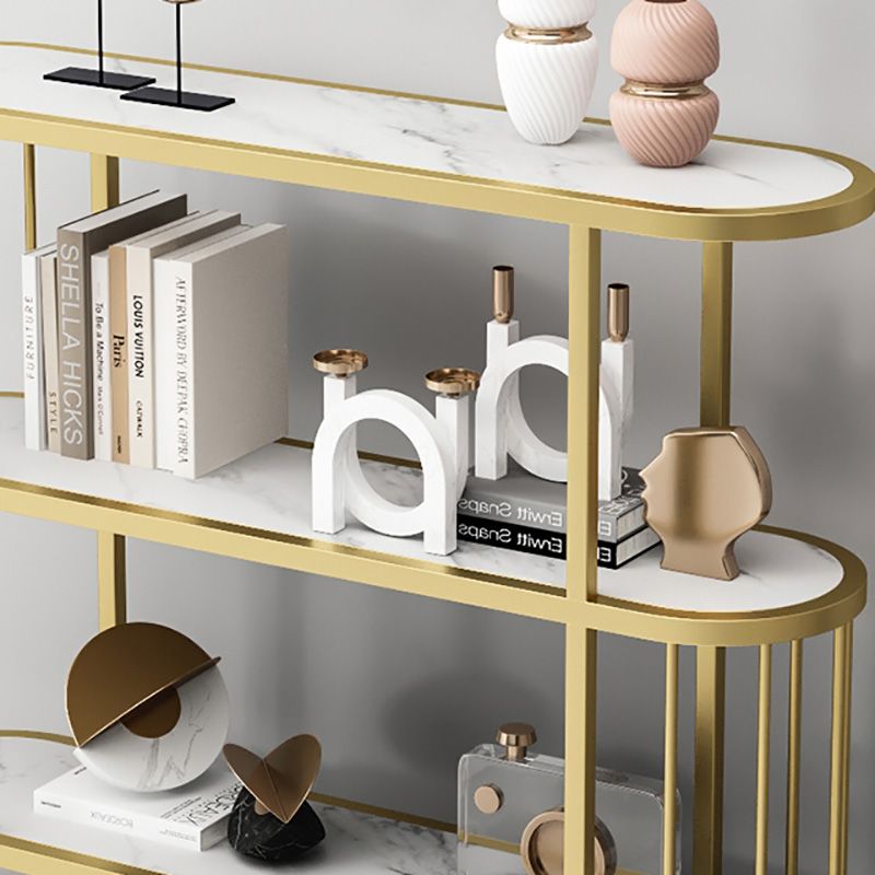 Modern Open Back Standard Bookshelf Metal Bookcase with Shelves for Study Room