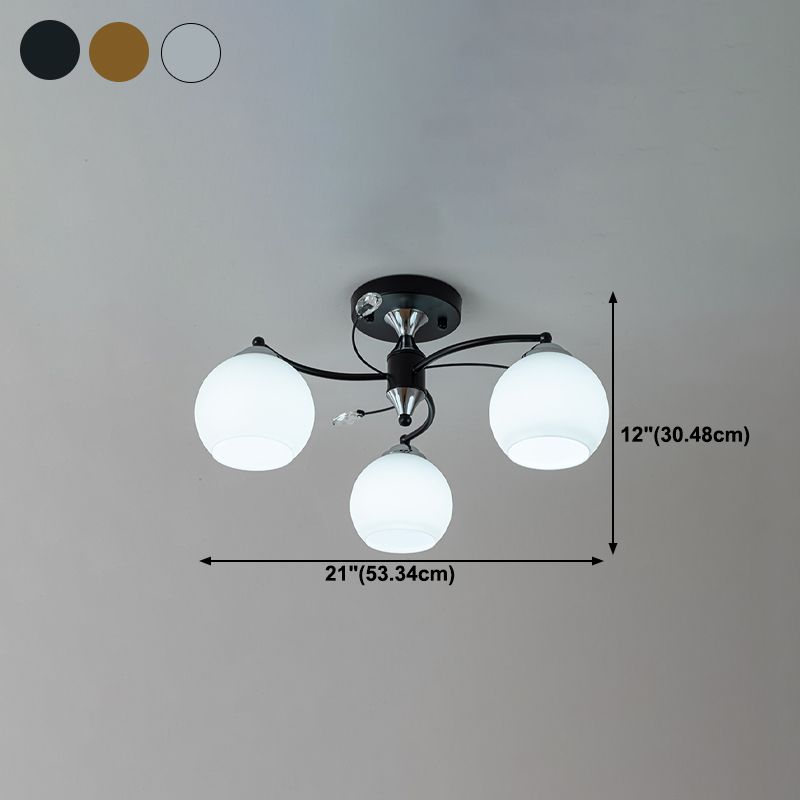 Lámpara de montaje de semi raspadilla de sala de estar de estilo moderno de techo de techo de techo de tono de cúpula