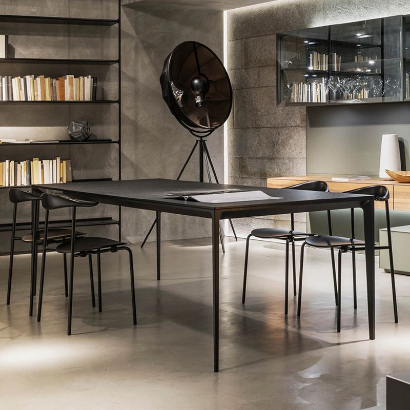 Gesinterde stenen krasbestendige tafel eenvoud stijl 4 poten basis rechthoektafel