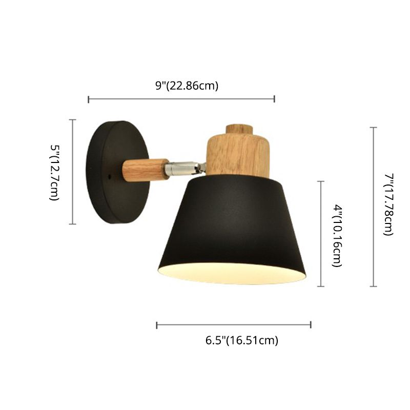 Semplicità nordica semplicità conica illuminazione con applique a parete metallizzata lampada montata per camera da letto per camera da letto