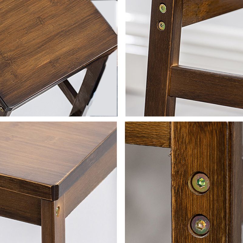 Contemporary Dining Stool Square Solid Wood Bar Stool with Footrest