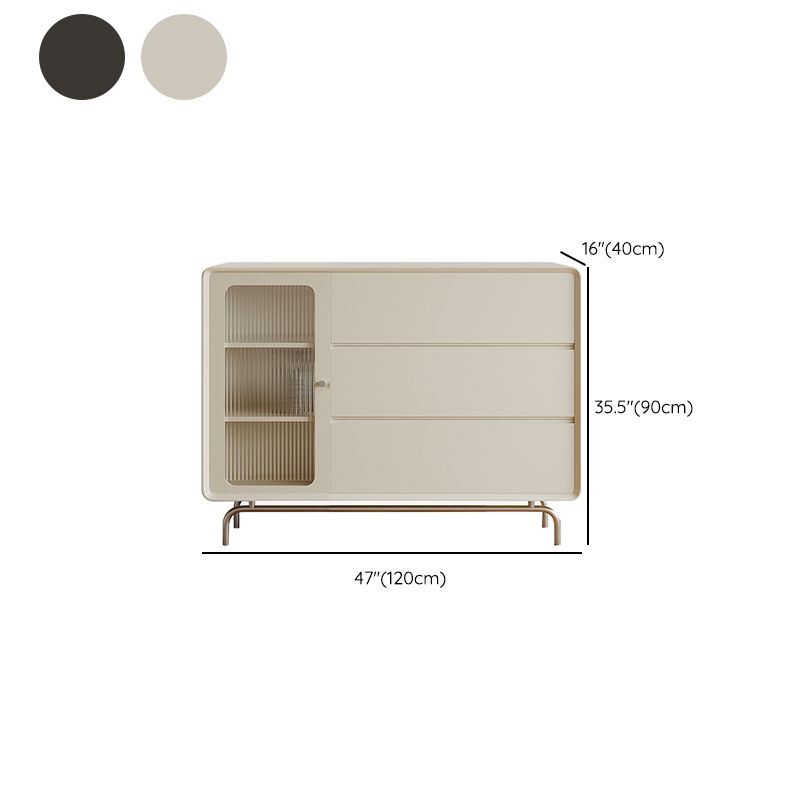 Contemporary Style Wood Buffet Sideboard with Cabinets and Drawers