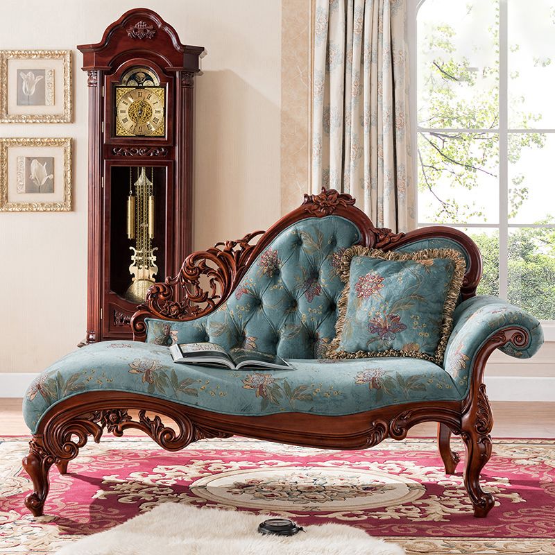 Traditional Chaise Lounge Couch Bedroom Living Room Chaise with Button Tufted