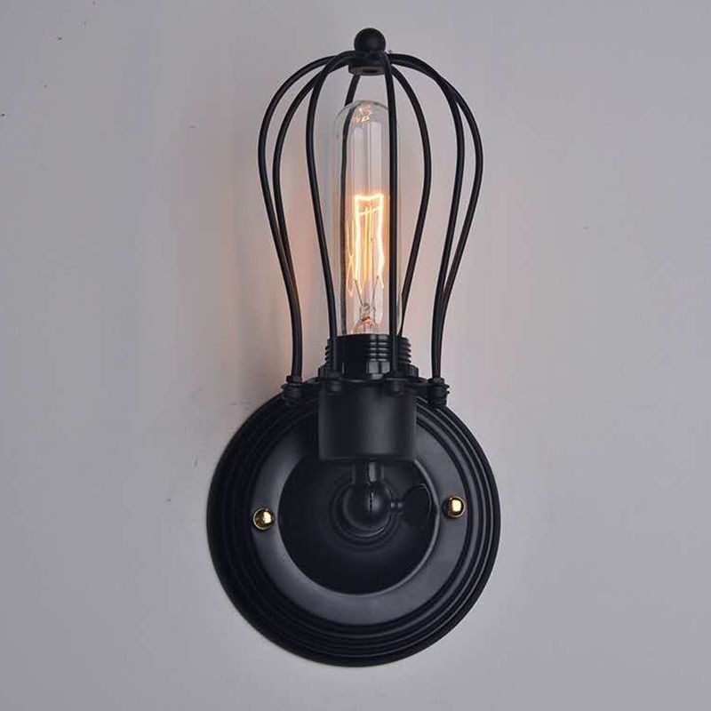 1 / 2 - Light Wall Sconce Iron Industrial Wall Light in Black / Distressed Copper